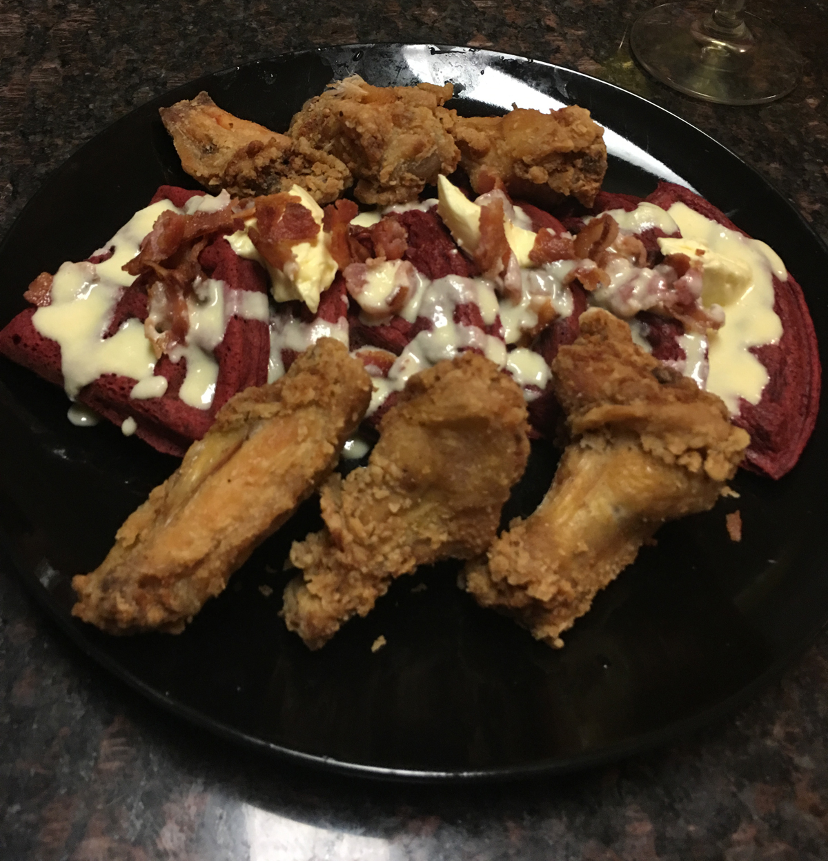 Red Velvet Chicken and Waffles